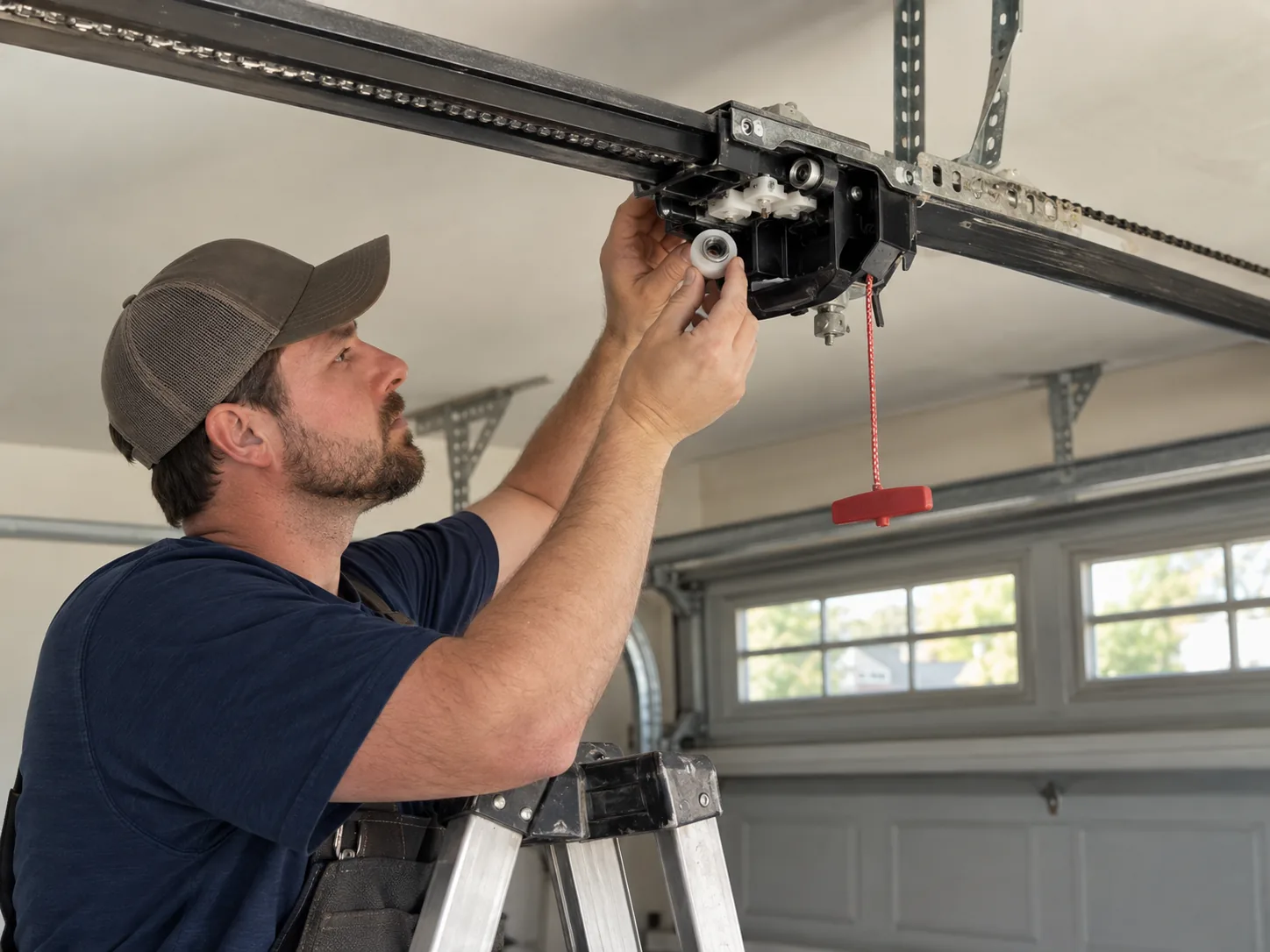 Garage door detail illustrating openers, power cuts, and the naperville housing stock